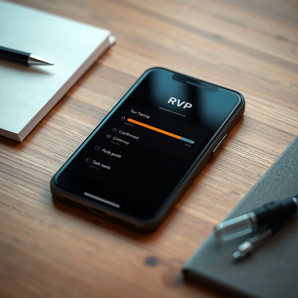 Digital guest list management dashboard showing real-time RSVP tracking for an event